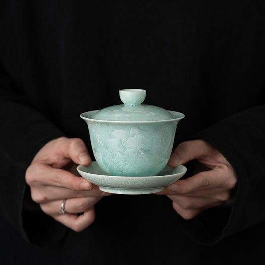 SONGPU Gaiwan Green Crystalline Glaze